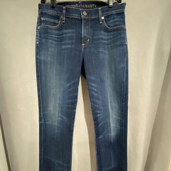 Citizens Of Humanity Pants - Citizens of Humanity Slim Straight Jeans Size 28 Medium Wash Stretch Denim